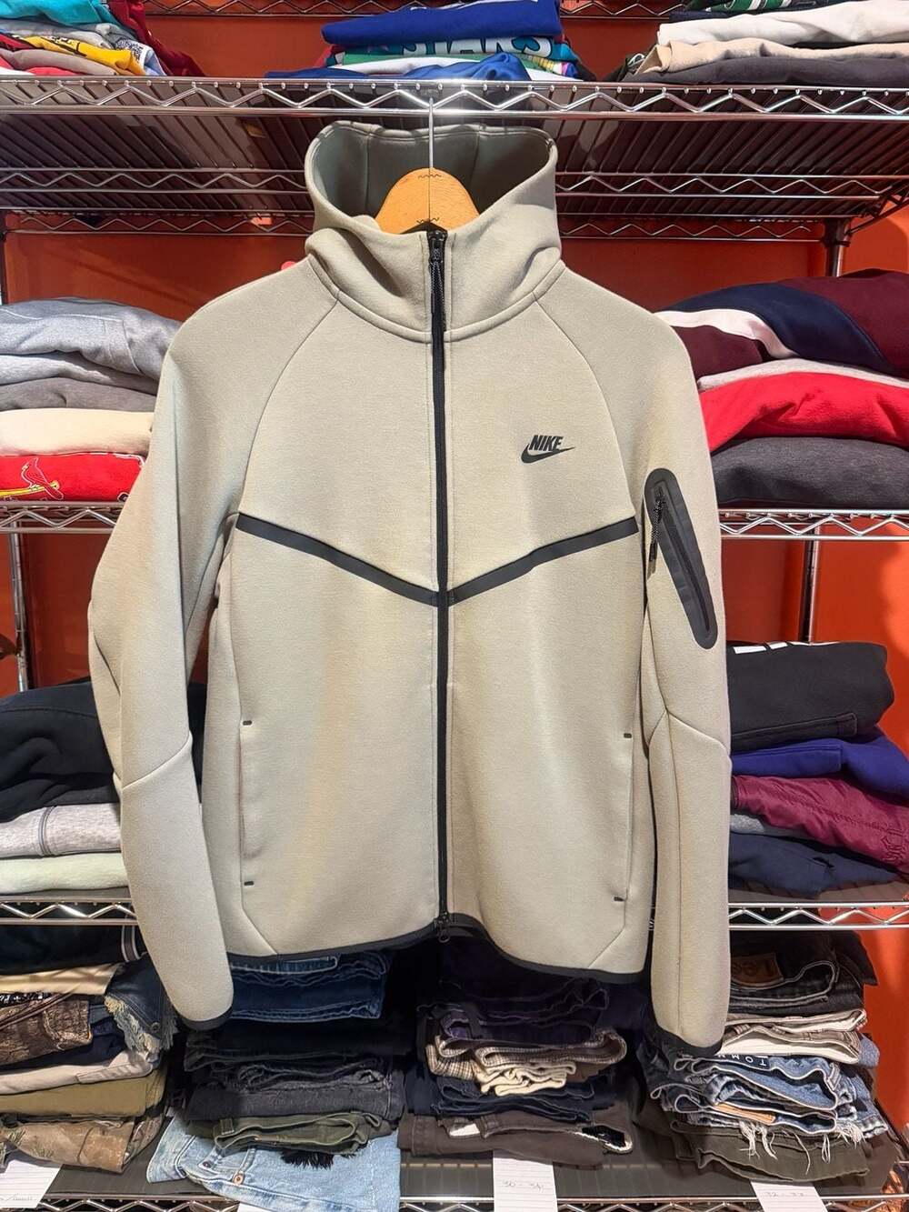 Nike Tech Fleece Windrunner Full-Zip Jacket Mens Medium Cream II Black